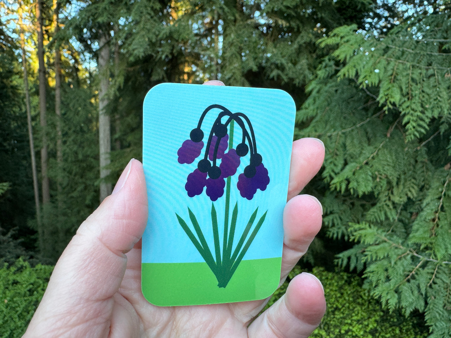 Holographic Purple Grape Flowers Sticker