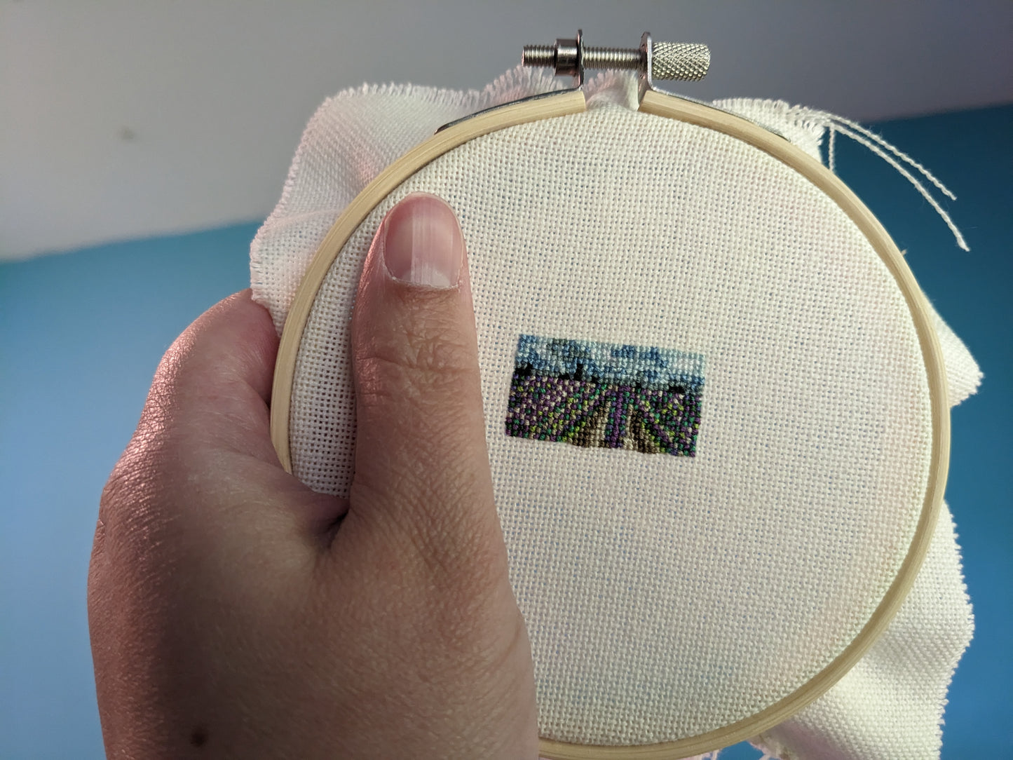 Finished Mini Tulip Fields Cross Stitch