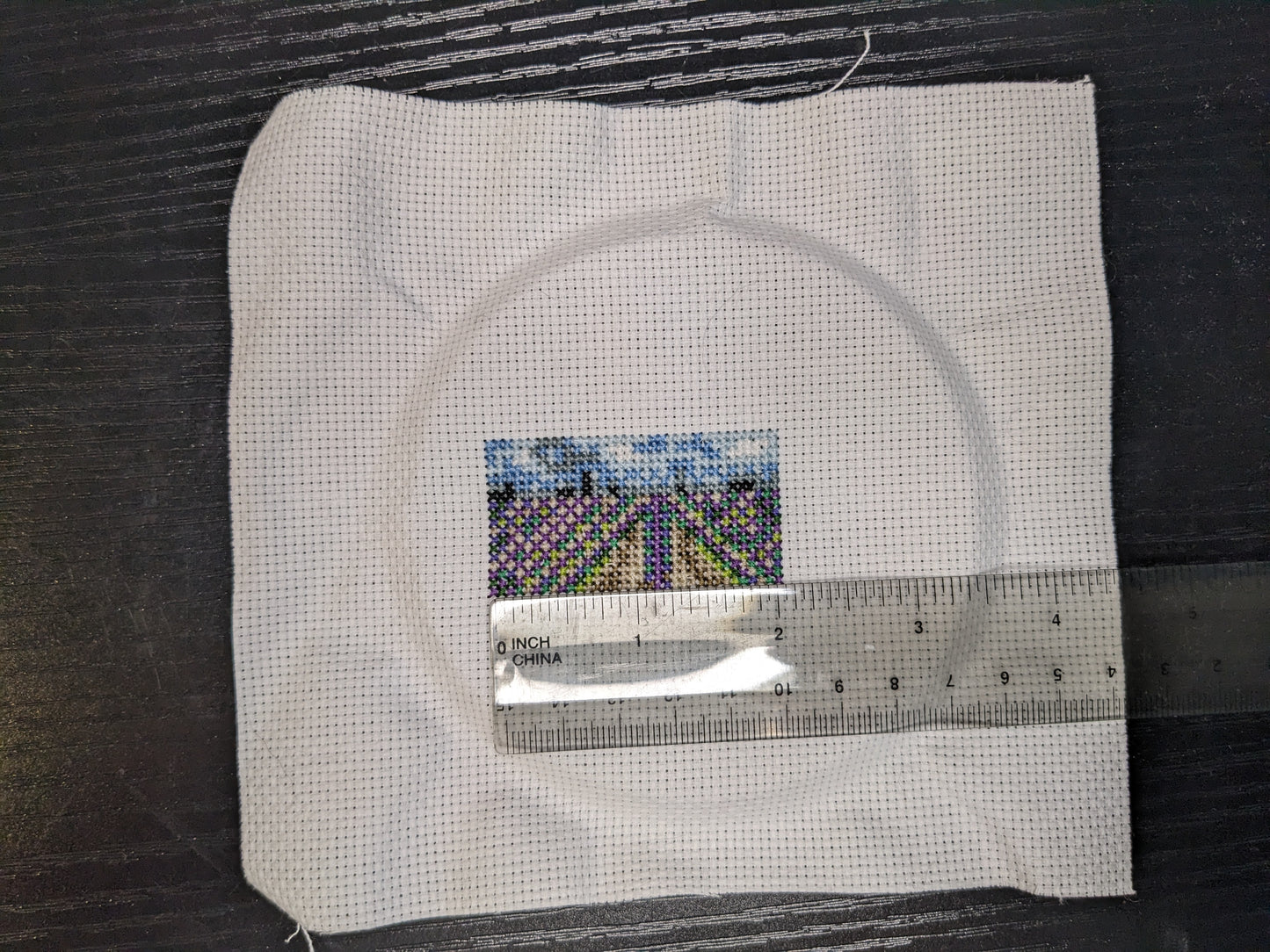 Mini Purple Tulip Fields Cross Stitch Pattern