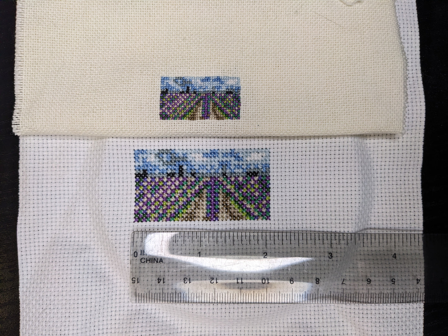 Mini Purple Tulip Fields Cross Stitch Pattern