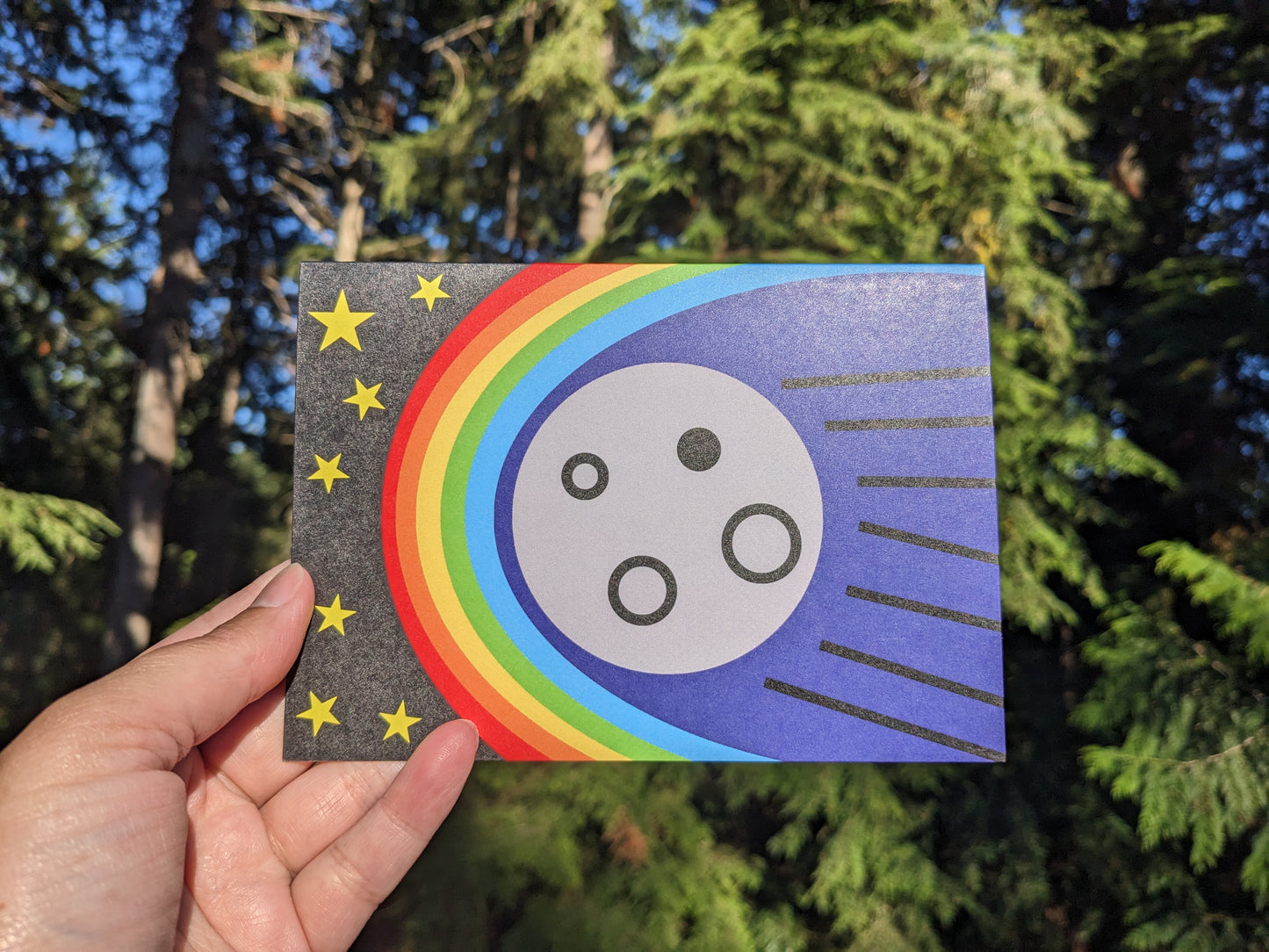 Midnight Rainbow Blank Greeting Cards - 3 Pack