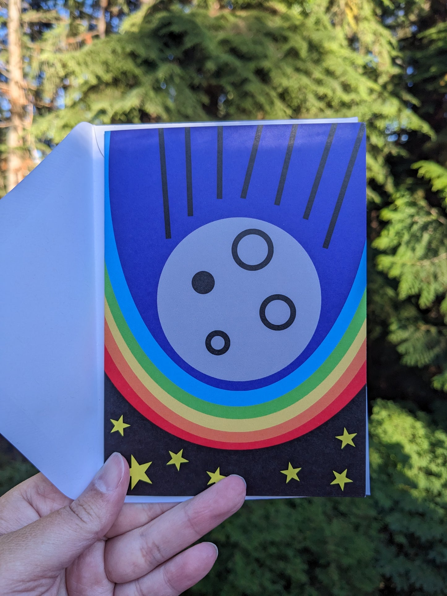 Midnight Rainbow Blank Greeting Cards - 3 Pack