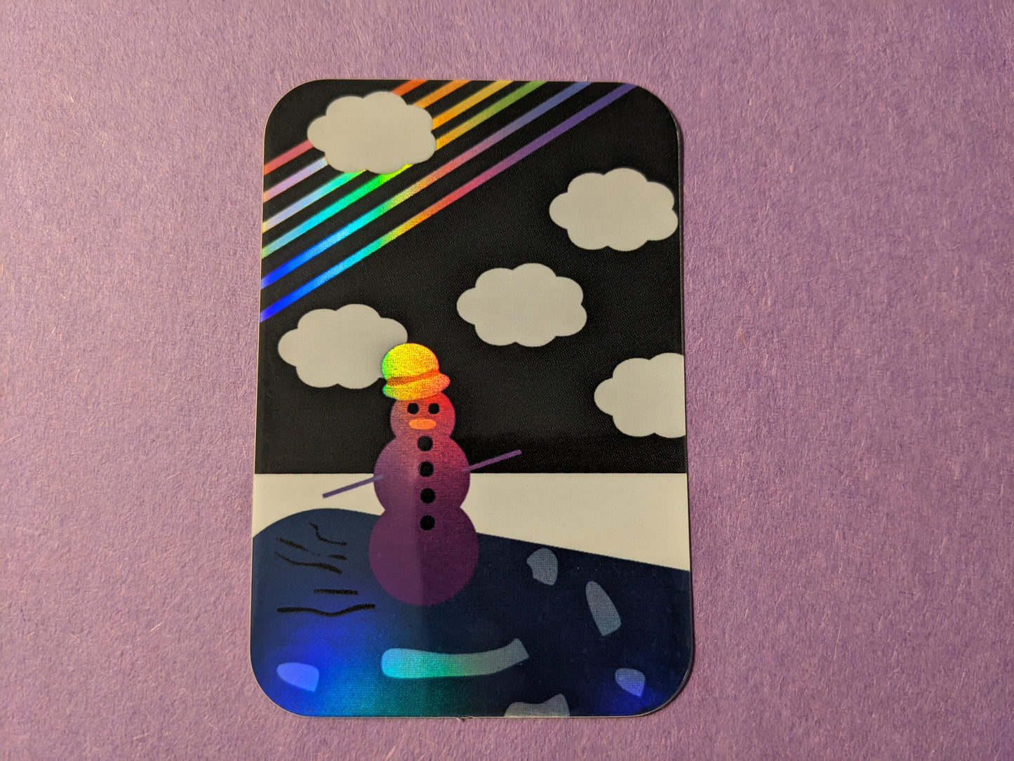 Holographic Midnight Ice Skating Snowman