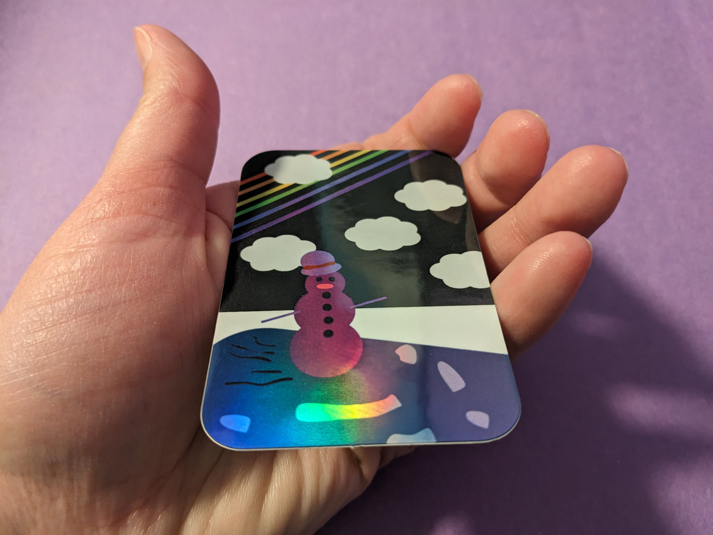 Holographic Midnight Ice Skating Snowman