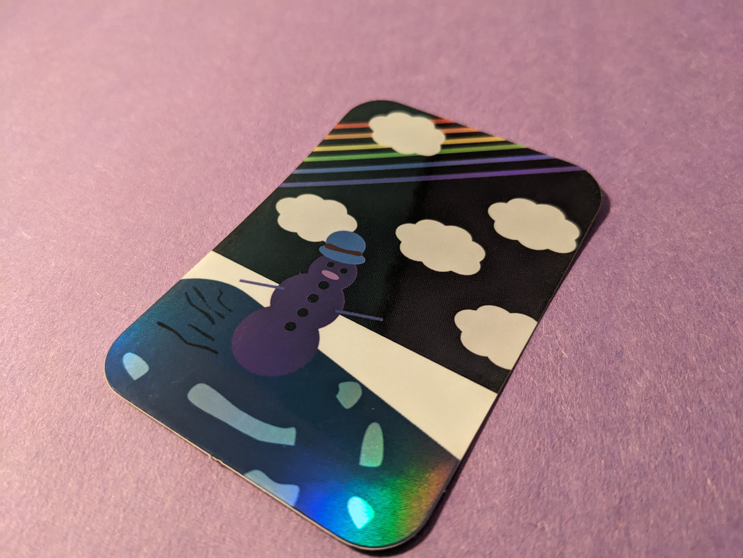 Holographic Midnight Ice Skating Snowman