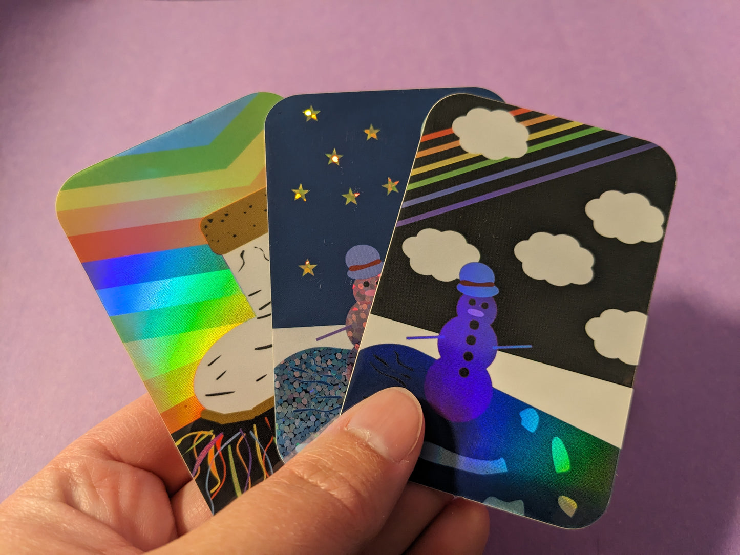 Glittery Ice Skating Snowman Sticker