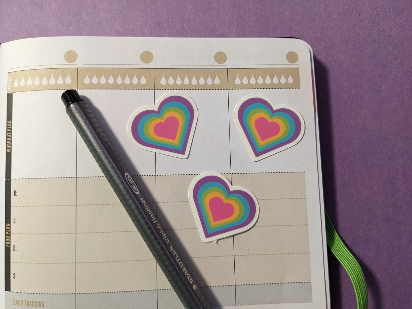 5 pack Mini Pastel Rainbow Hearts