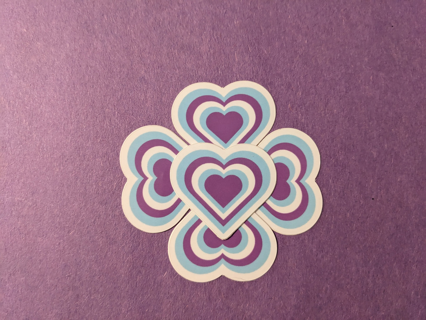 5 pack Mini Purple and Blue Hearts
