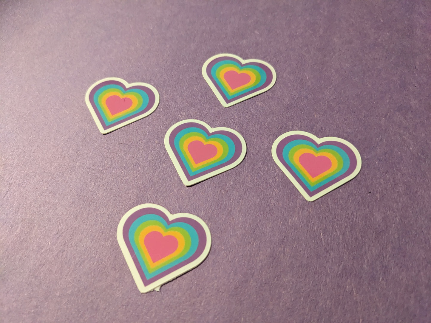 5 pack Mini Pastel Rainbow Hearts