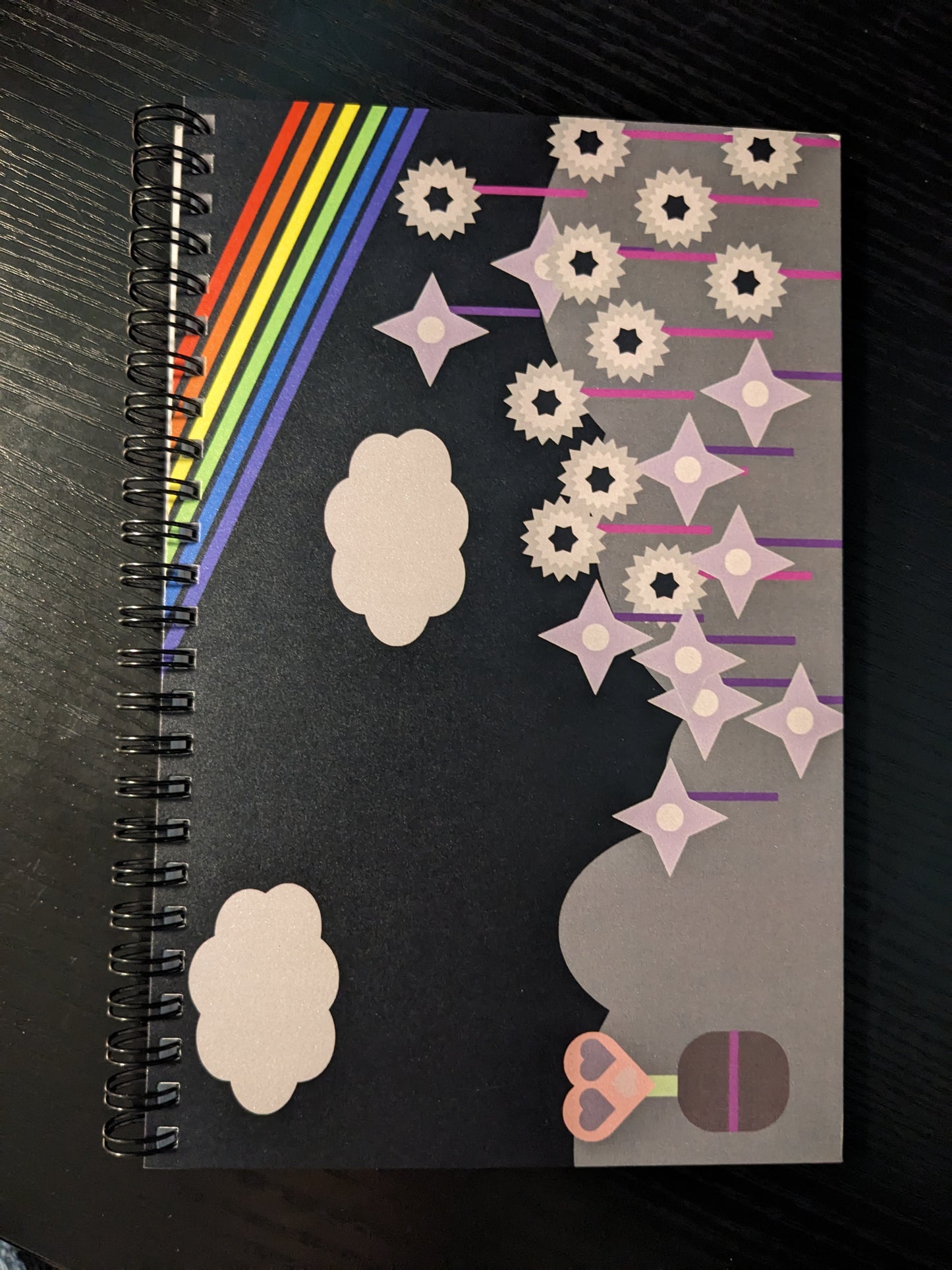 Notebook - Midnight Rainbow Flower