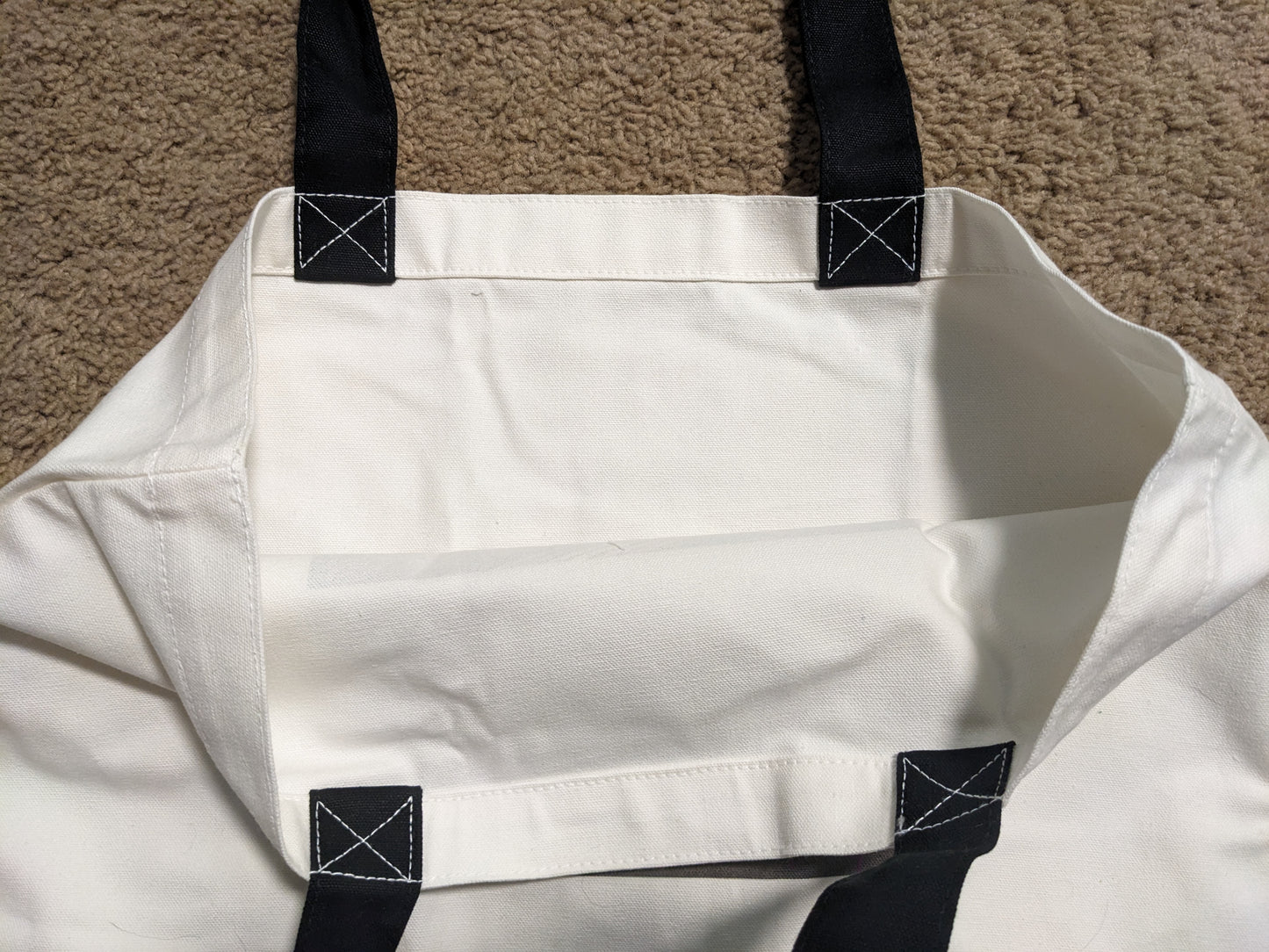 Large Midnight Rainbow Flowers Cotton Tote Bag