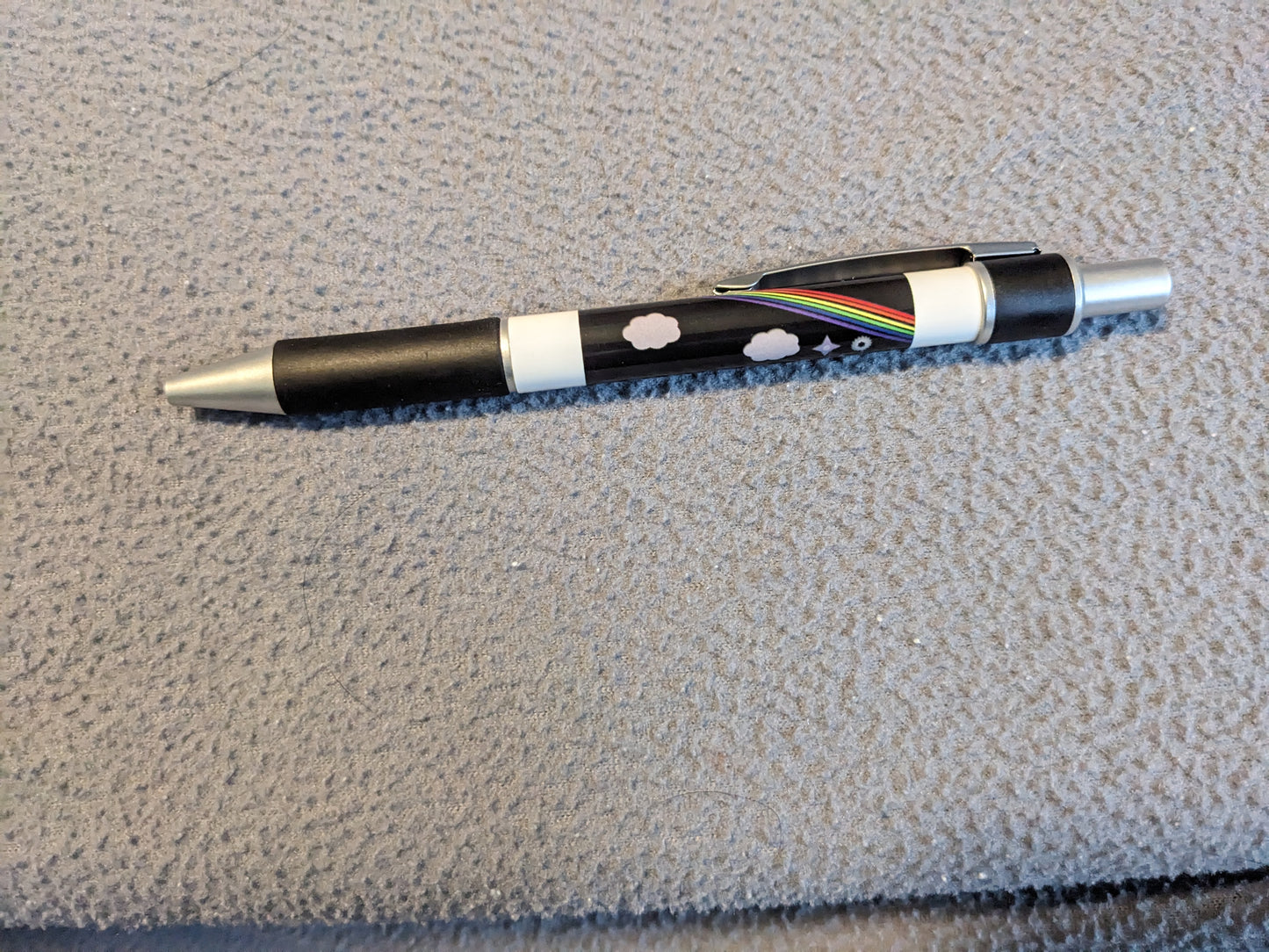 Clicky Pen in Midnight Rainbow Flowers