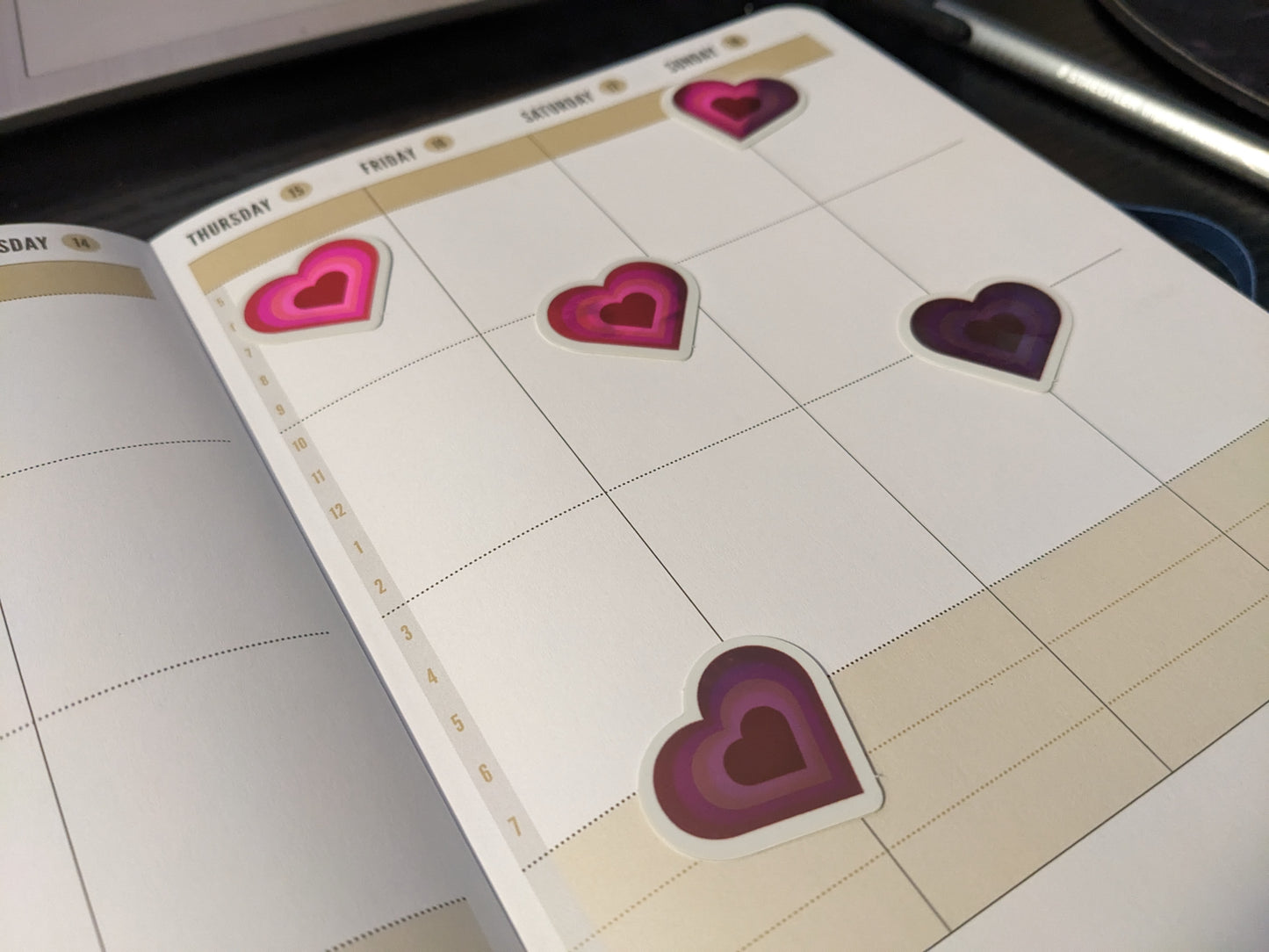 5 pack Mini Pink Holographic Rainbow Hearts