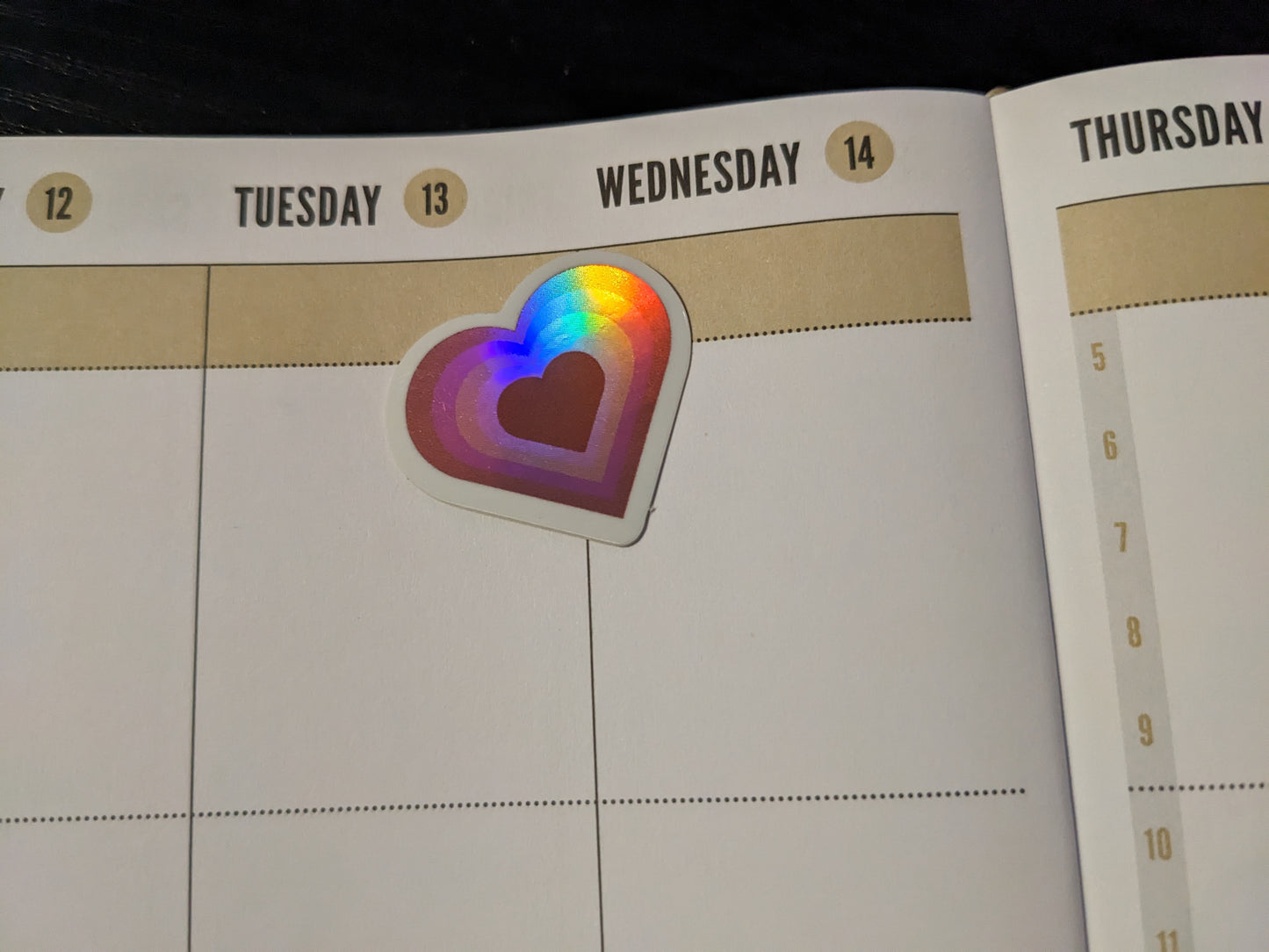 5 pack Mini Pink Holographic Rainbow Hearts