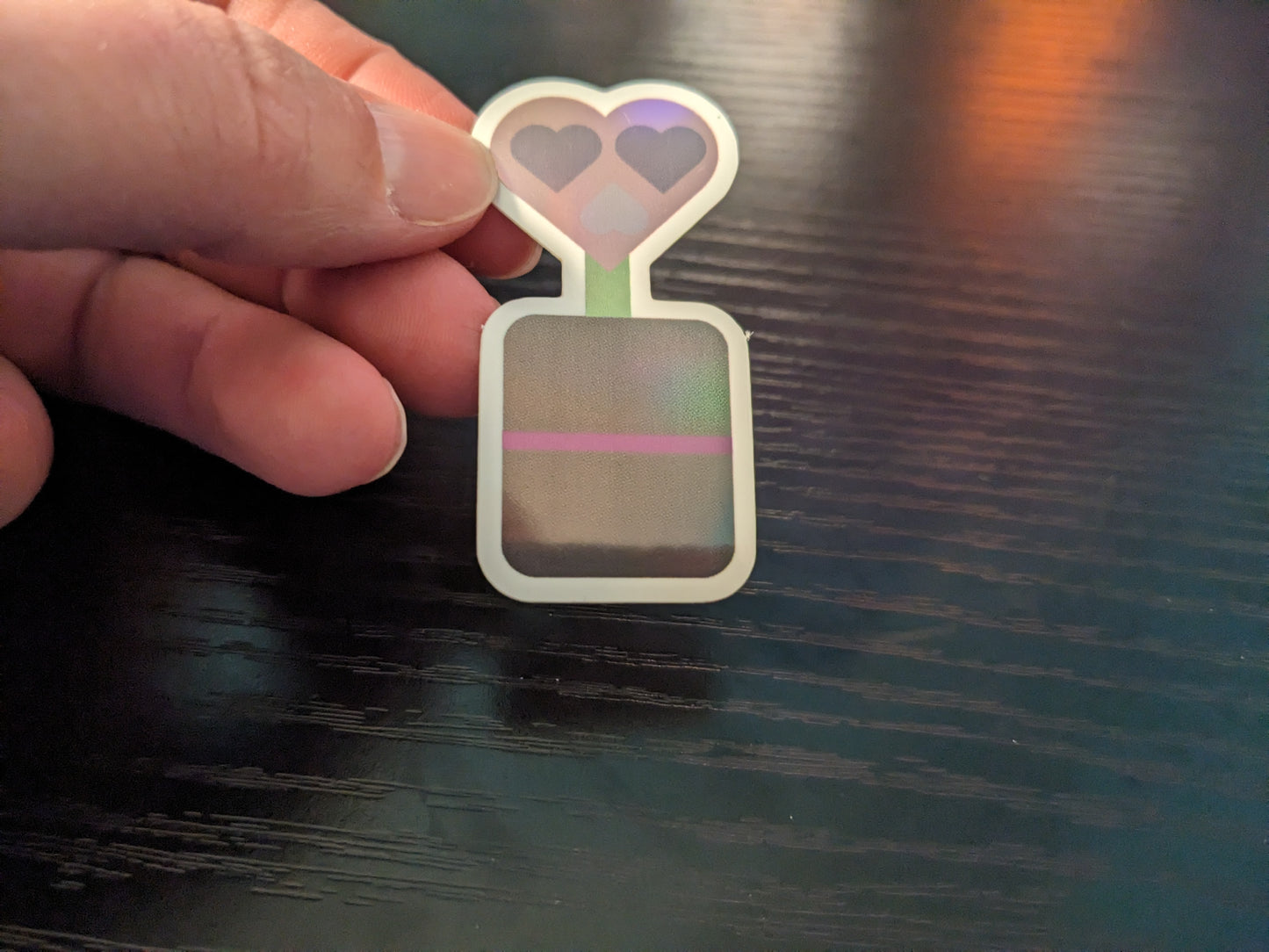 Holographic Heart Man Sticker