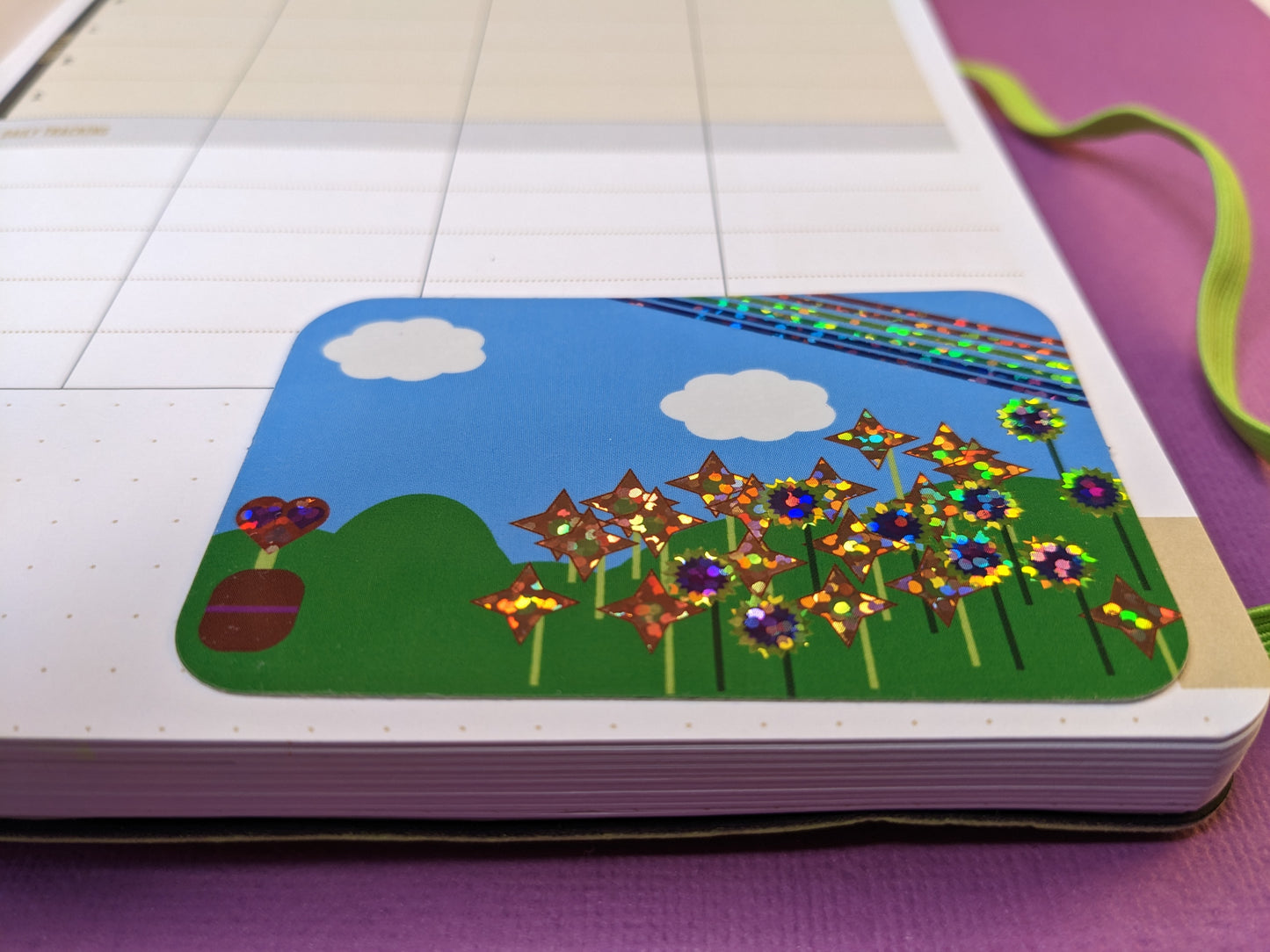 Holographic Rainbow Flowers Sticker
