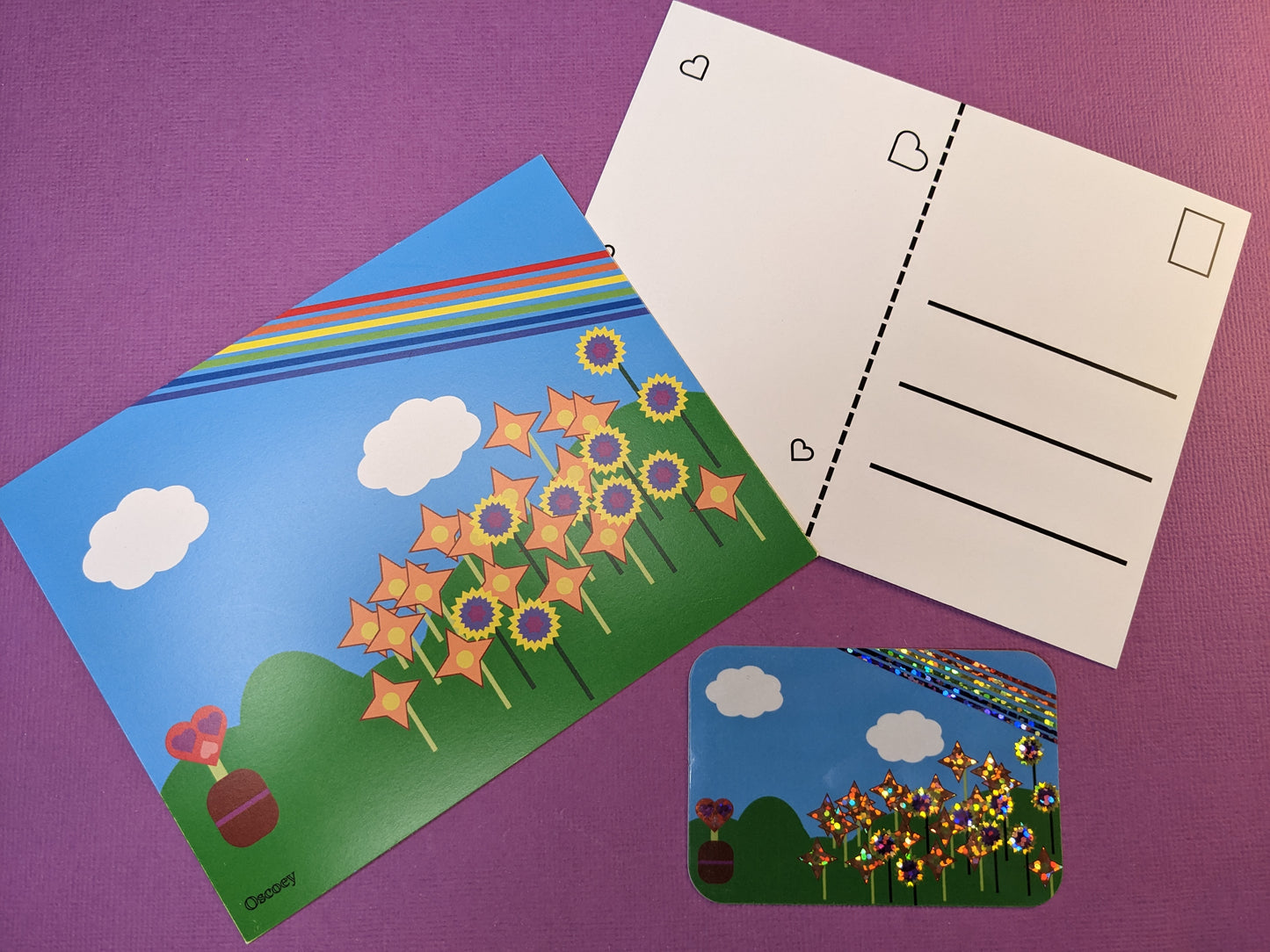 Holographic Rainbow Flowers Sticker
