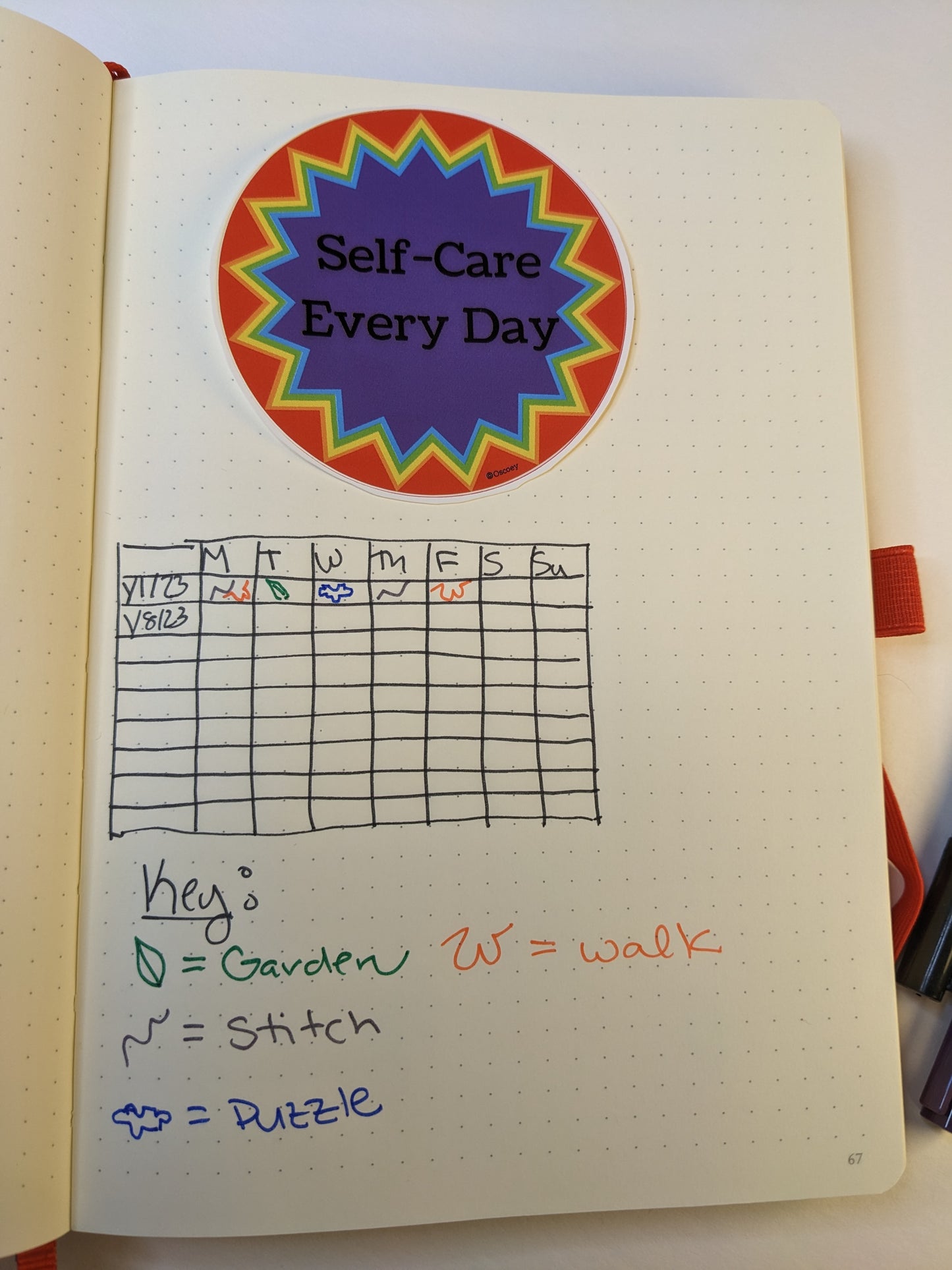 3" Round Self-Care Every Day Solid Rainbow Sticker