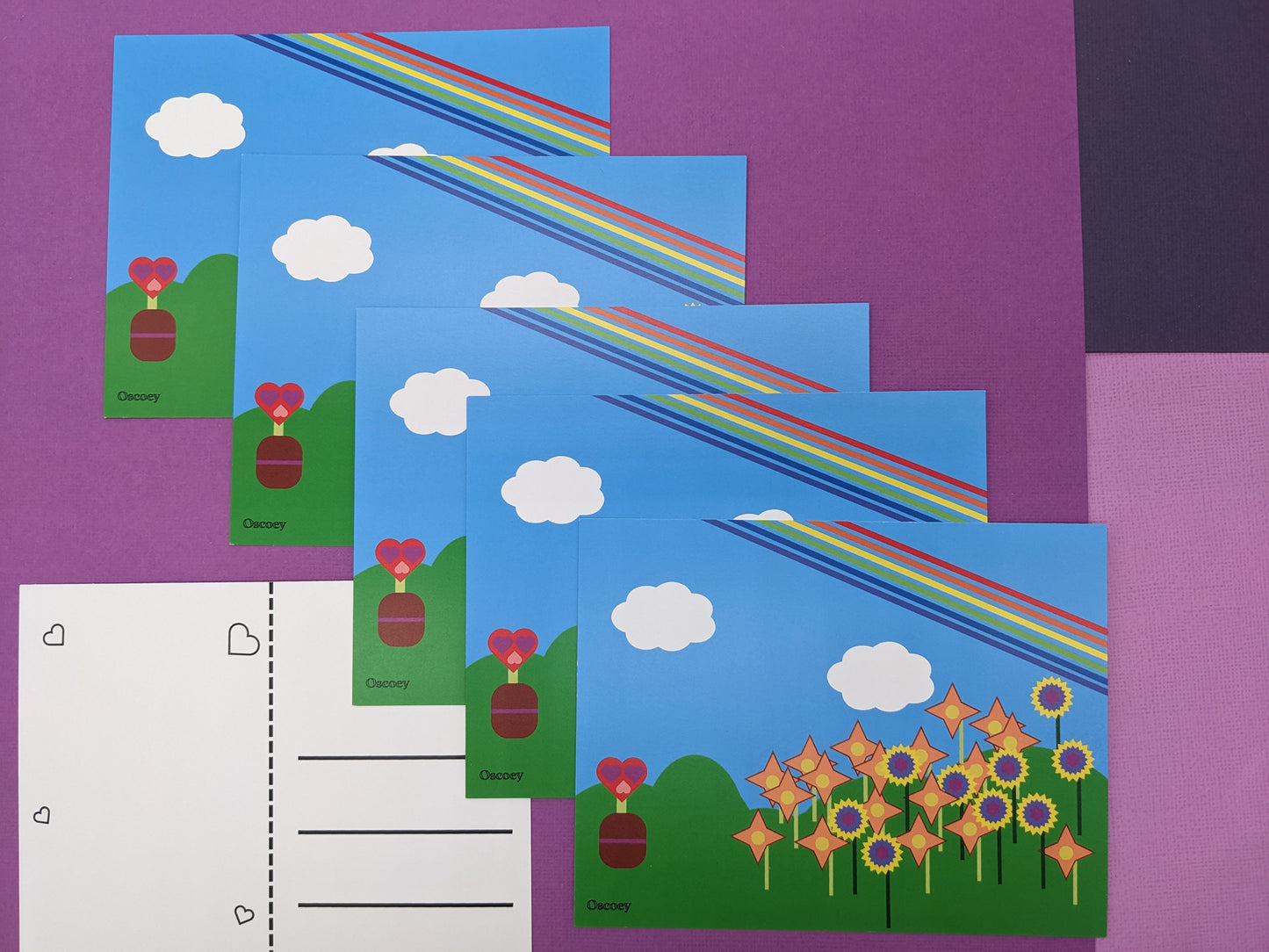 Bright Flower Rainbow Postcard