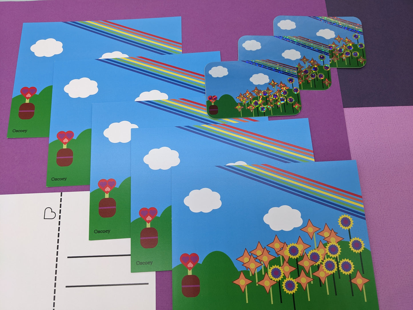 Holographic Rainbow Flowers Sticker