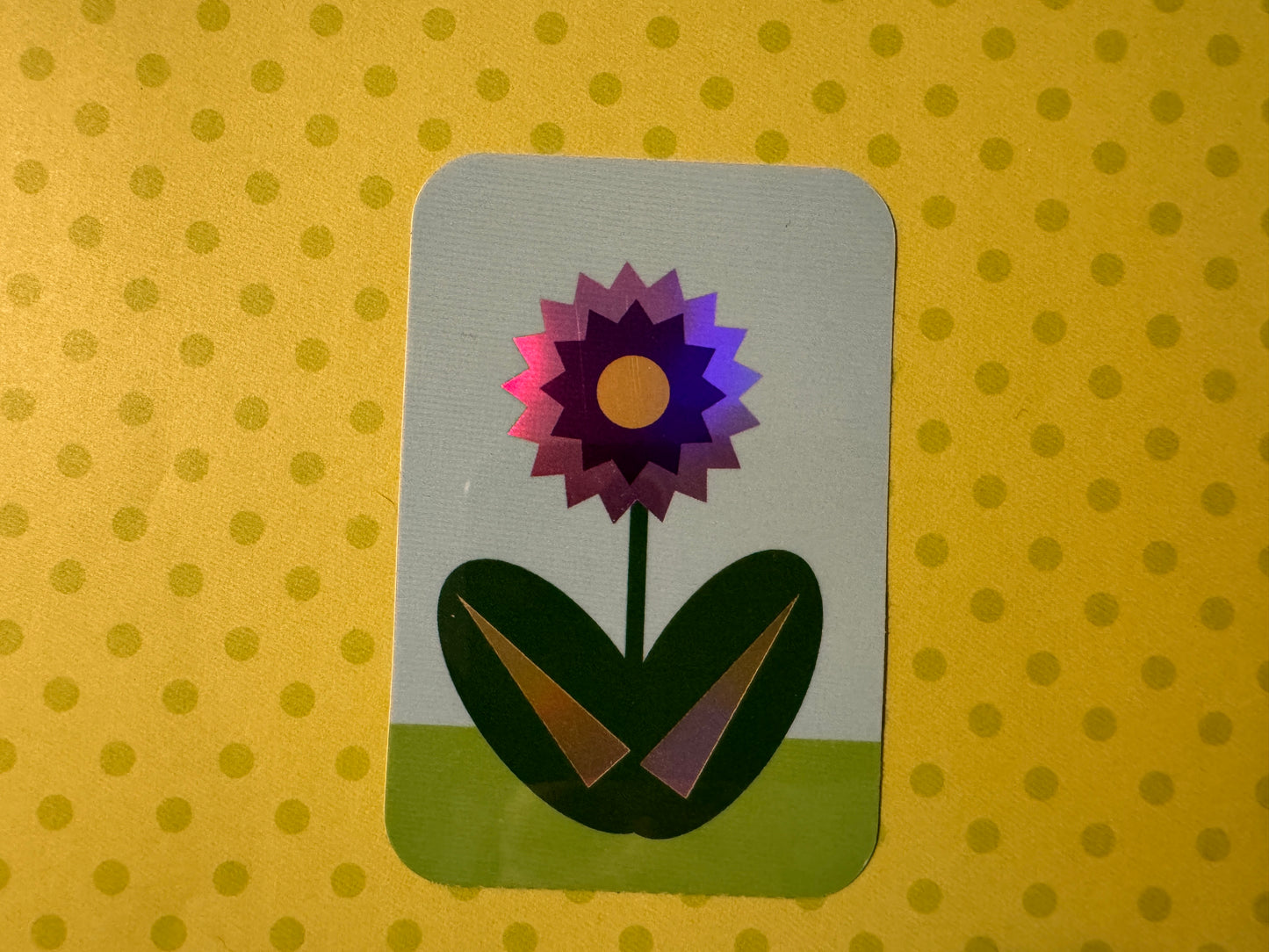 Holographic Purple Spiked Flower Sticker