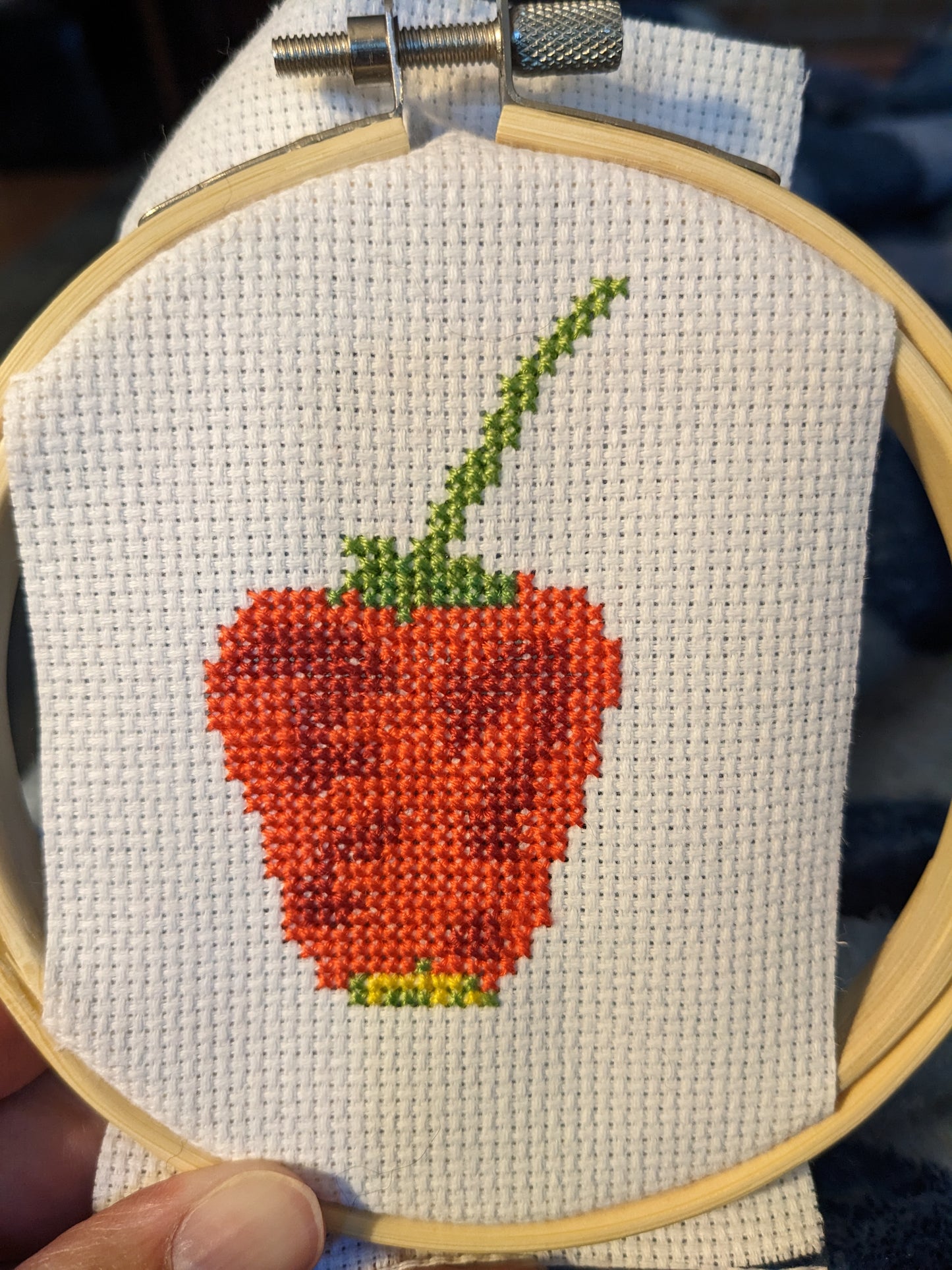 Kit - Color Block Strawberry Mini Cross Stitch