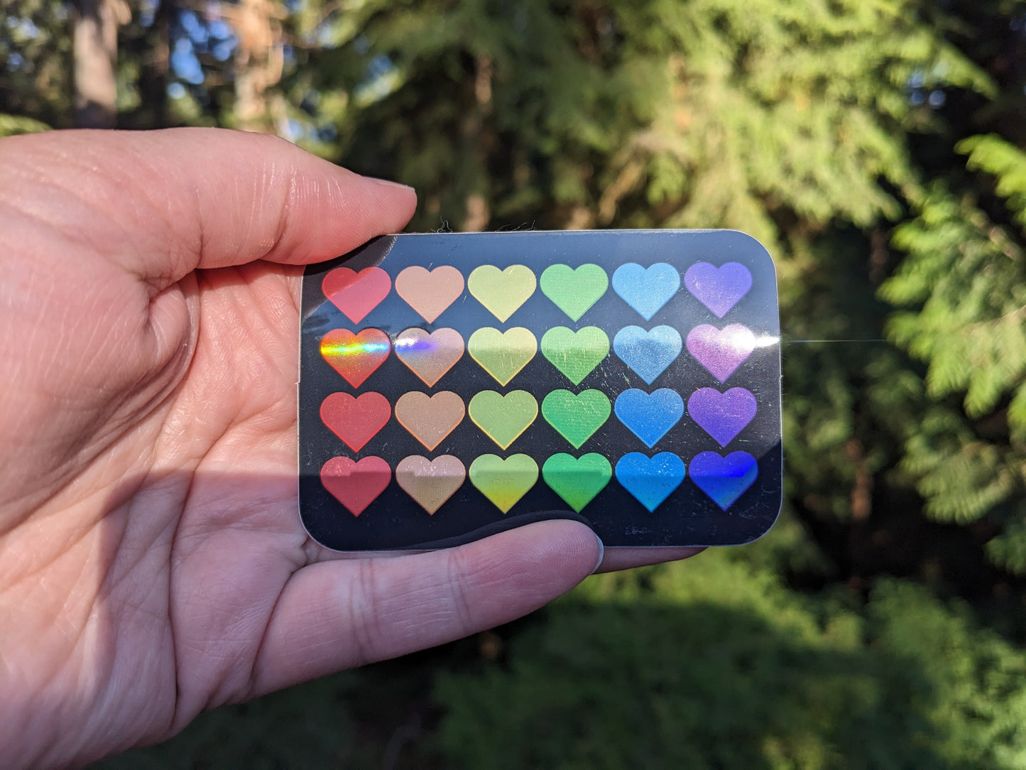 Midnight Rainbow Hearts Sticker