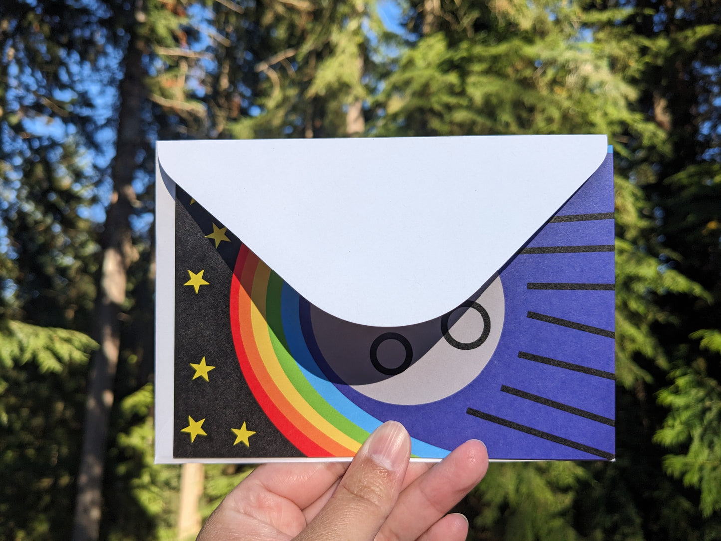 Midnight Rainbow Blank Greeting Cards - 3 Pack