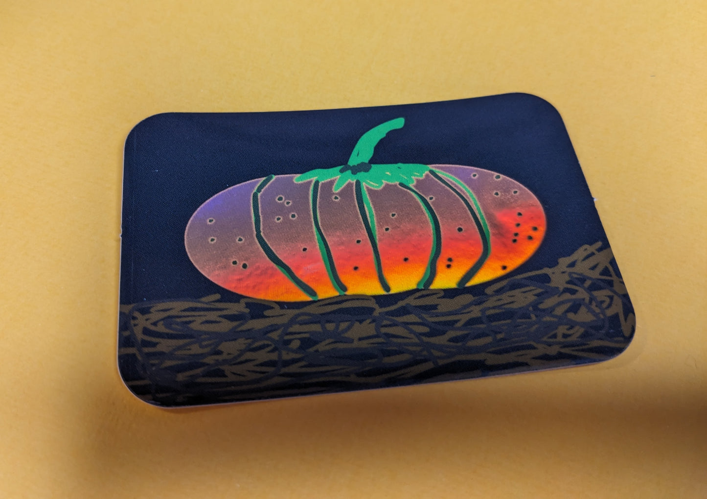 Midnight Holographic Pumpkin Sticker