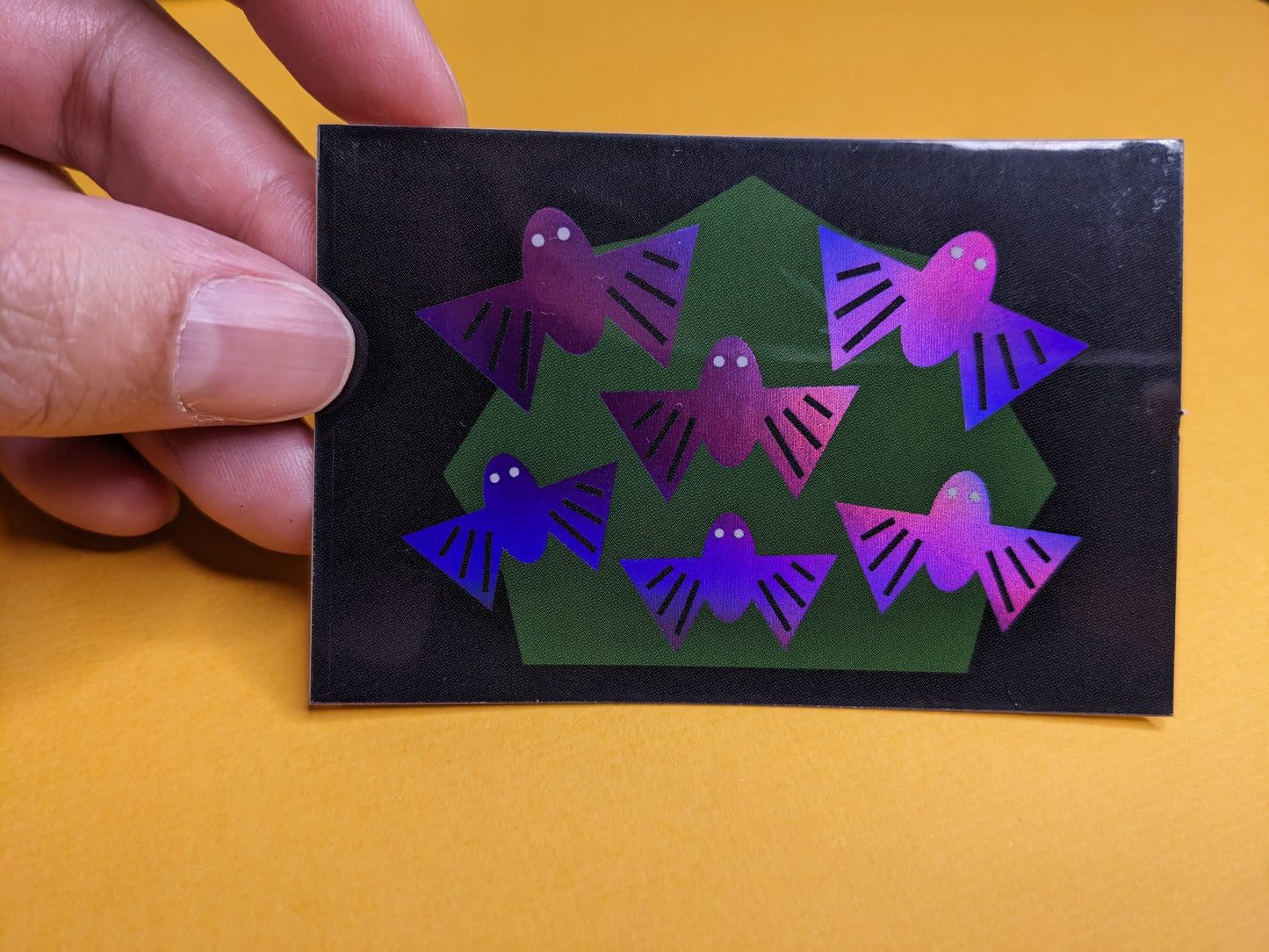 Midnight Holographic Bats Sticker