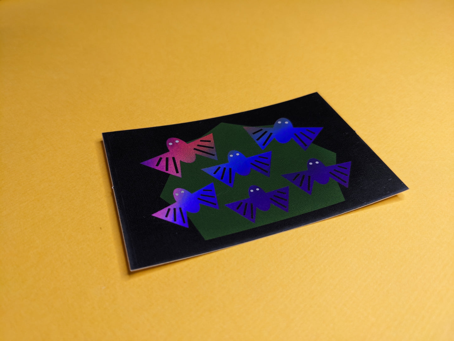 Midnight Holographic Bats Sticker