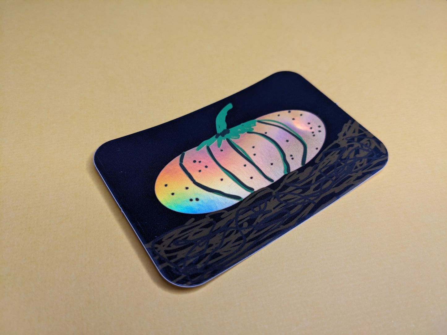 Midnight Holographic Pumpkin Sticker