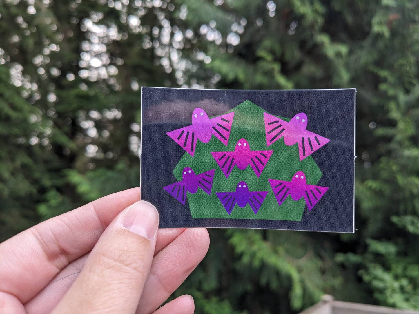 Midnight Holographic Bats Sticker