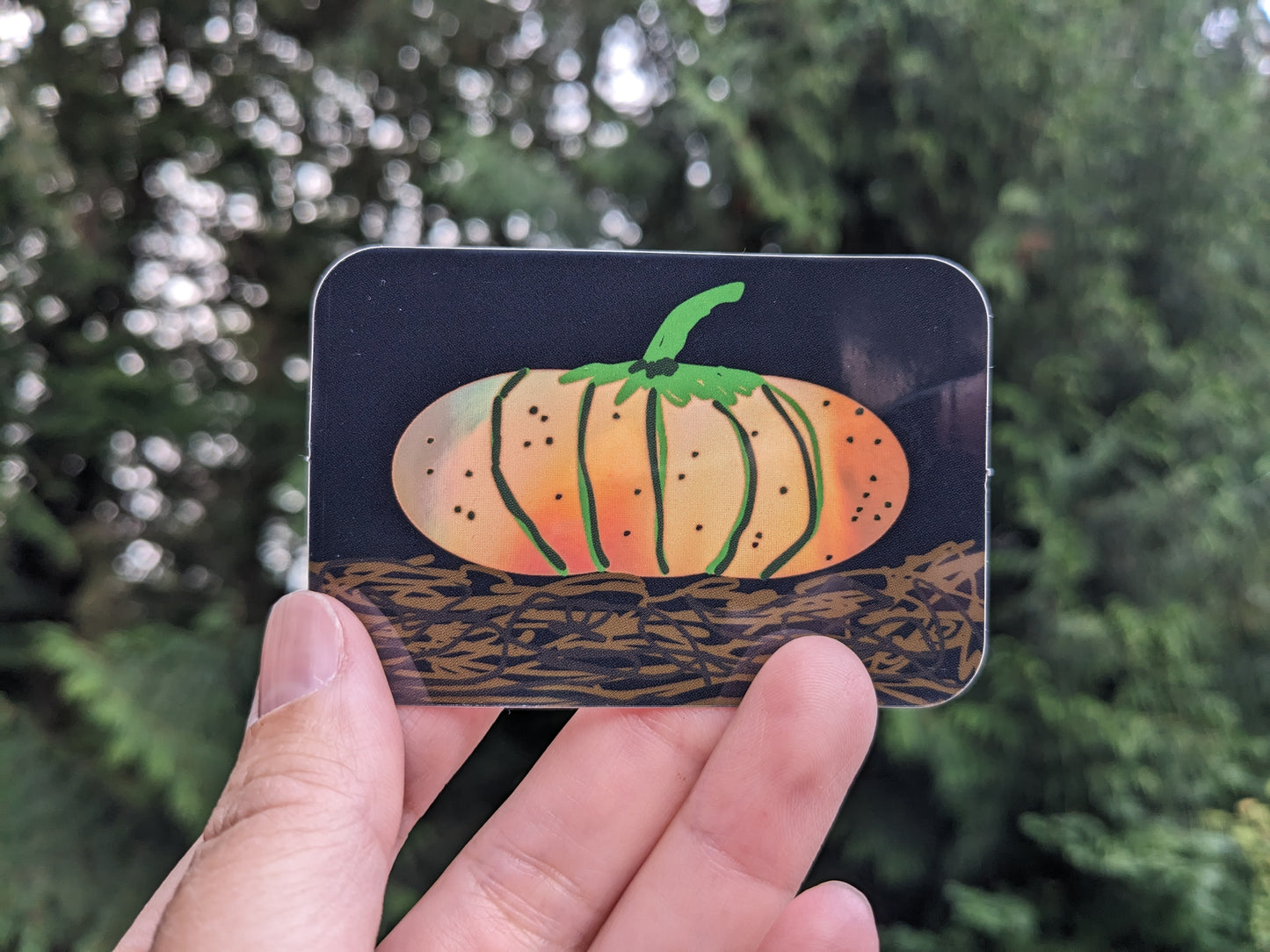 Midnight Holographic Pumpkin Sticker