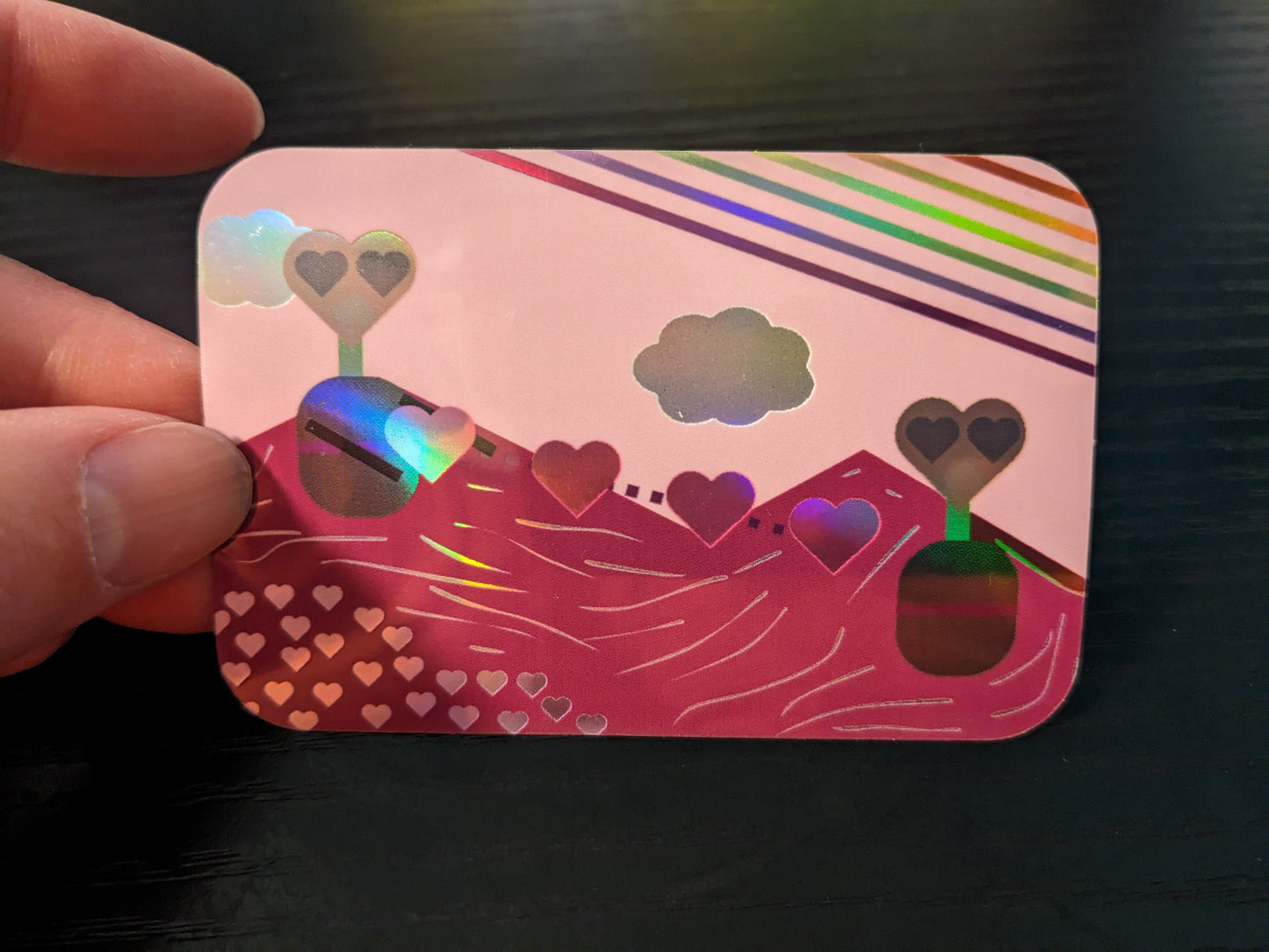 Holographic Heart Gifting Pink and More Pink Sticker