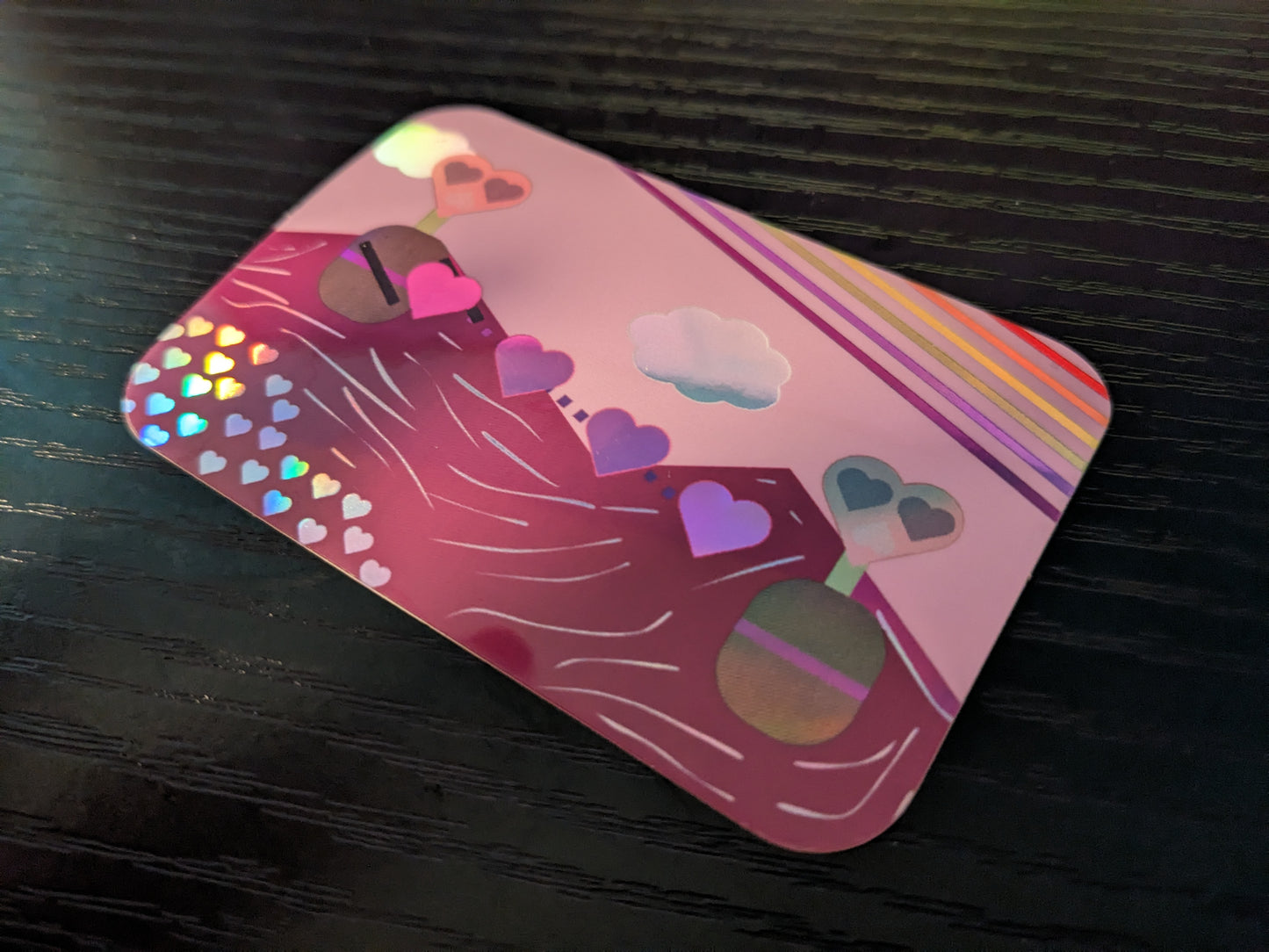 Holographic Heart Gifting Pink and More Pink Sticker