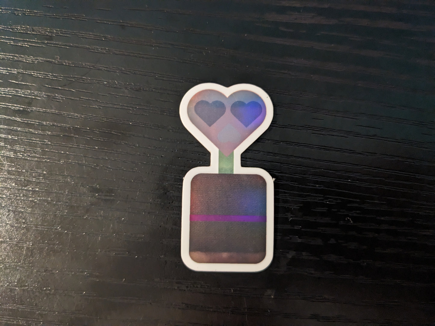 Holographic Heart Man Sticker