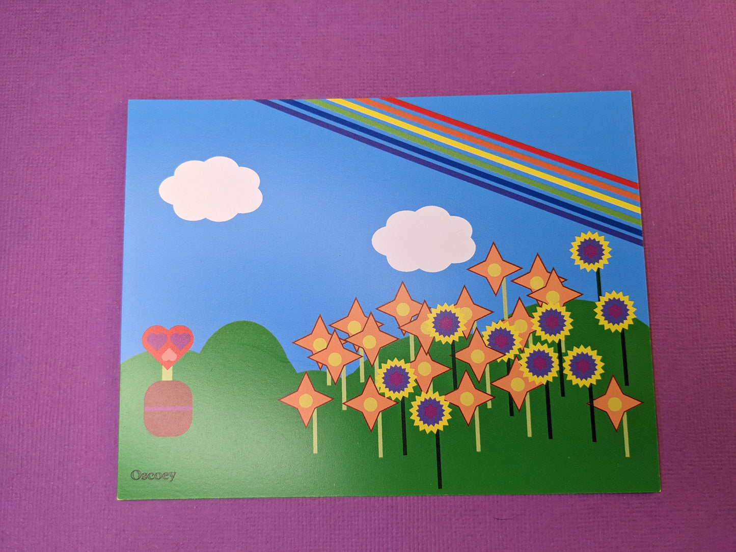 Bright Flower Rainbow Postcard