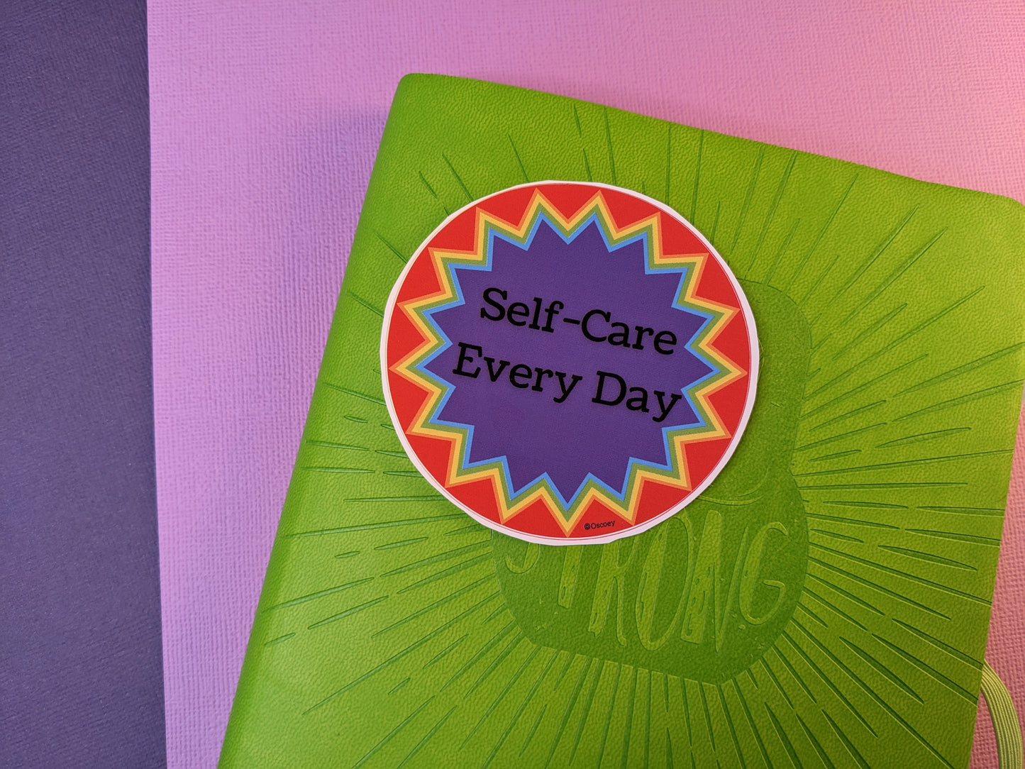 3" Round Self-Care Every Day Solid Rainbow Sticker